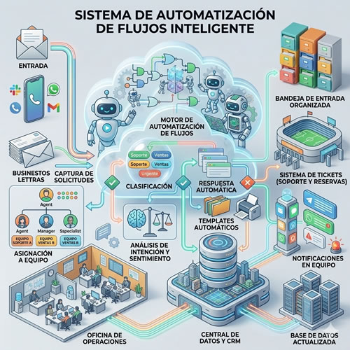 Flujos de trabajo para atención al cliente en Madrid y Castellón